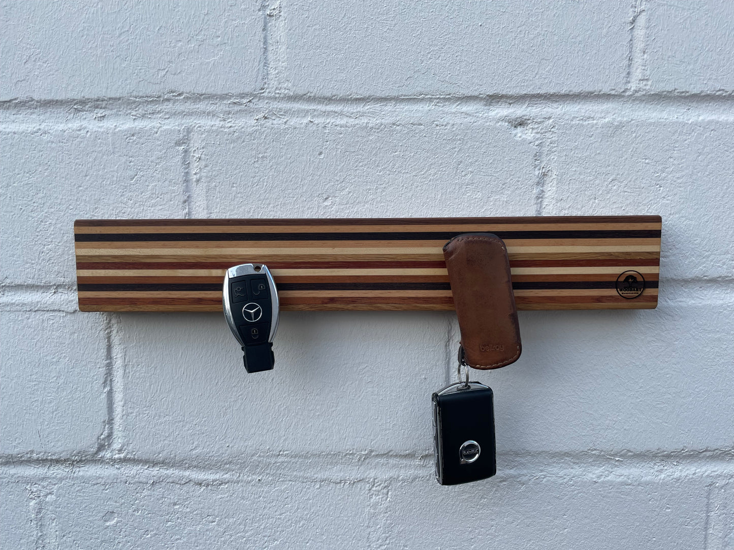 Schlüsselhalter "ThinStripes" in Wenge+Merbau+Sipo+Eiche+Ahorn+Kirsche+Buche