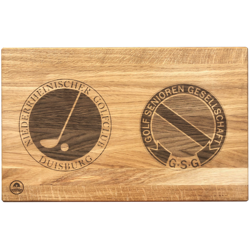 Schneidebrett aus Eiche" mit Laser Gravur – handgefertigt von WoodArt Manufaktur