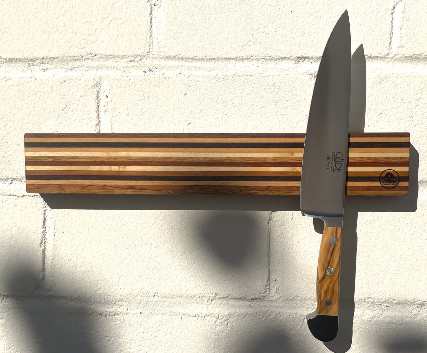 Messerhalter magnetisch in Wenge+Merbau+Sipo+Eiche+Ahorn+Kirsche+Buche "ThinStripes"