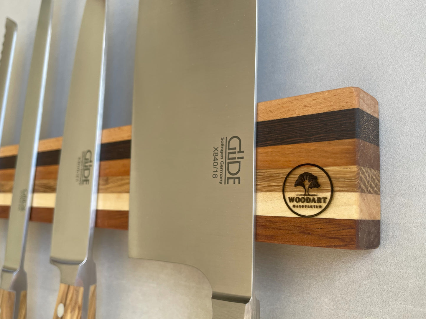Messerhalter magnetisch in Wenge+Merbau+Eiche+Ahorn+Kirsche+Buche "WideStripes"