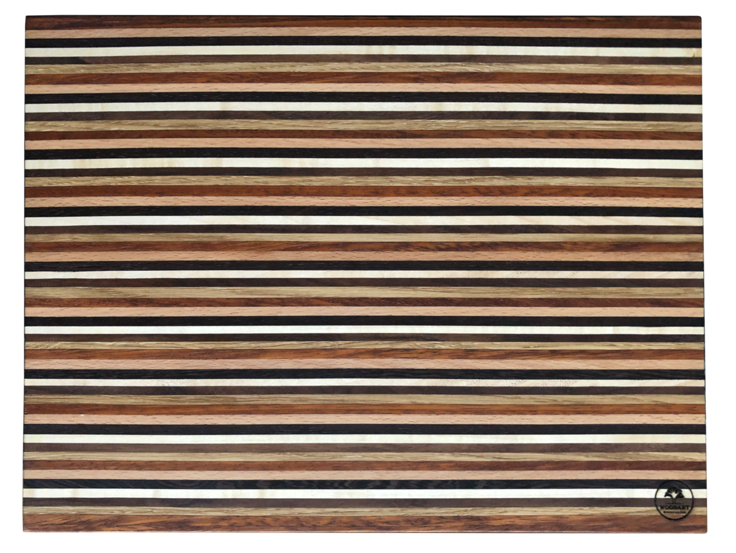 Schneidebrett Längsfaser in Streifen mit Wenge, Merbau, Eiche, Nuss, Ahorn, Buche "StripesLines"