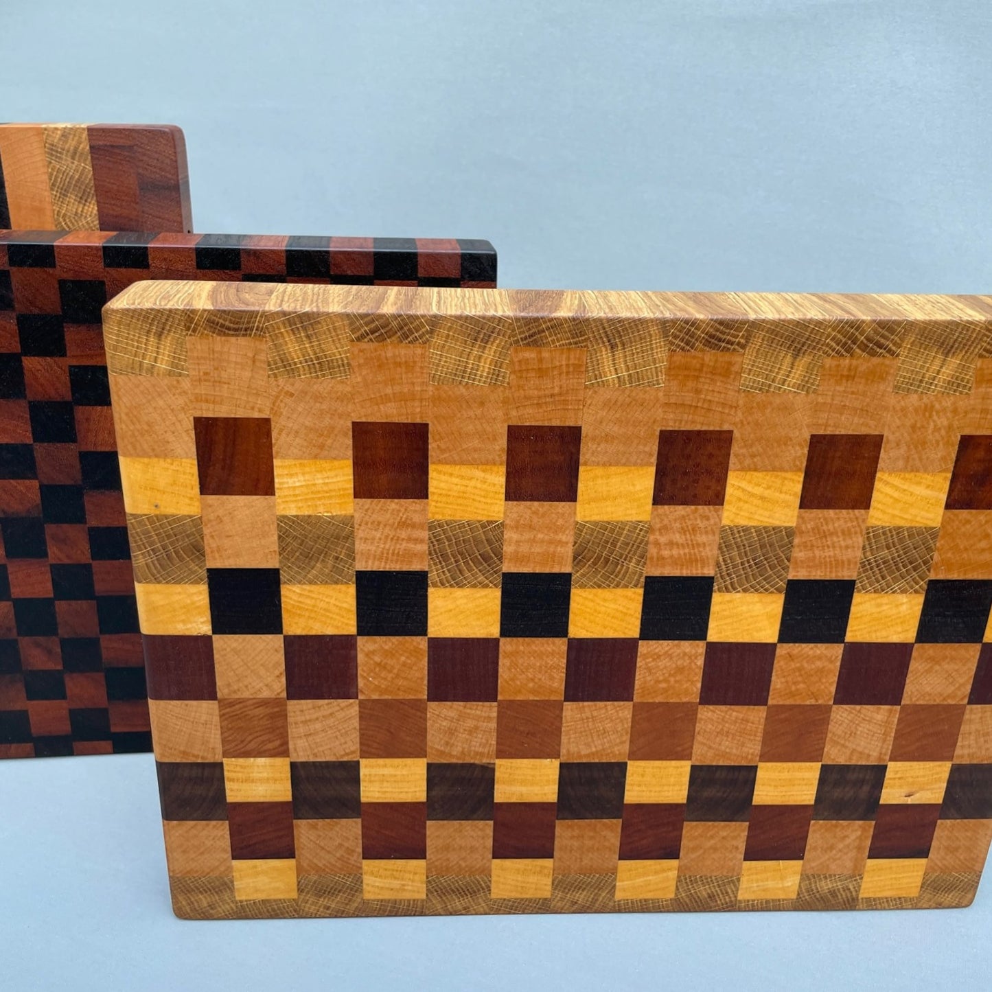 Schneidebrett Stirnholz Schachbrettmuster in 5 Holzarten: Wenge, Merbau, Eiche, Ahorn, Buche