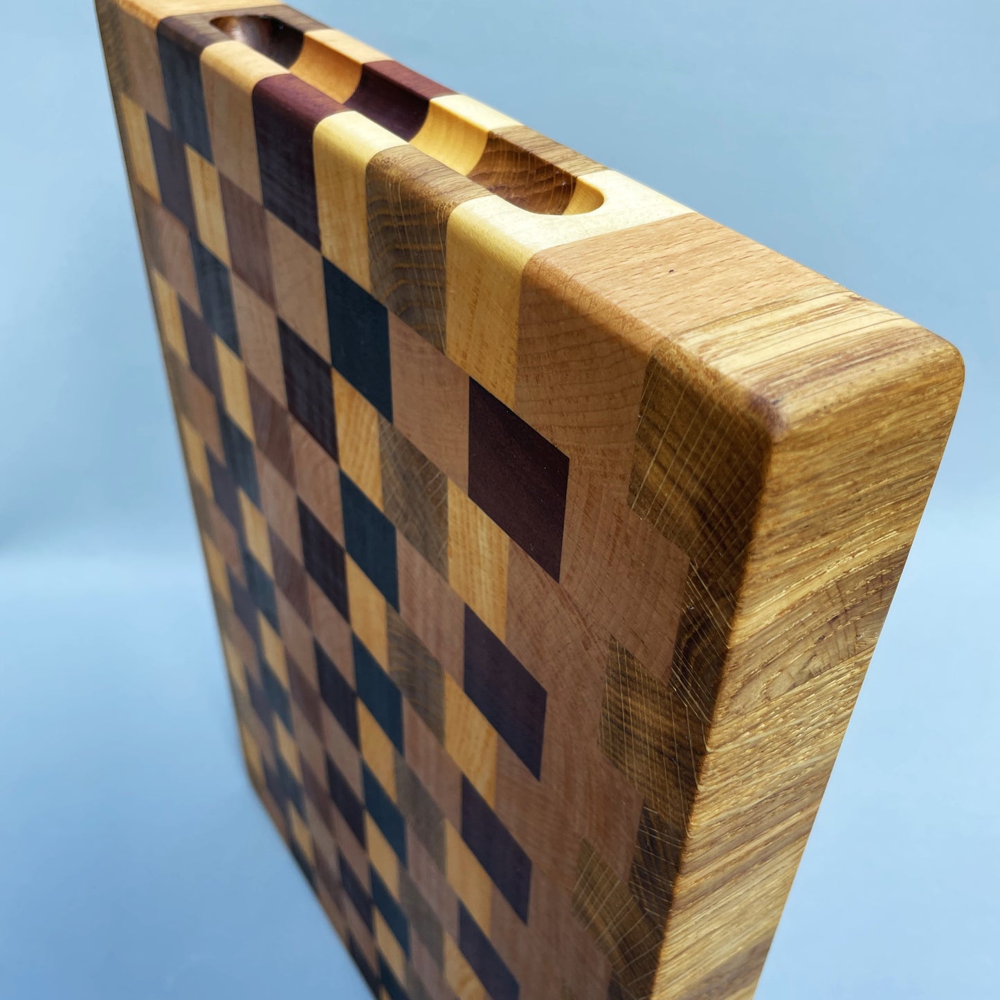 Schneidebrett Stirnholz Schachbrettmuster in 5 Holzarten: Wenge, Merbau, Eiche, Ahorn, Buche