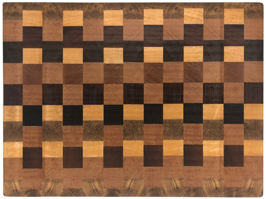 Schneidebrett Stirnholz Schachbrettmuster in 5 Holzarten: Wenge, Merbau, Eiche, Ahorn, Buche