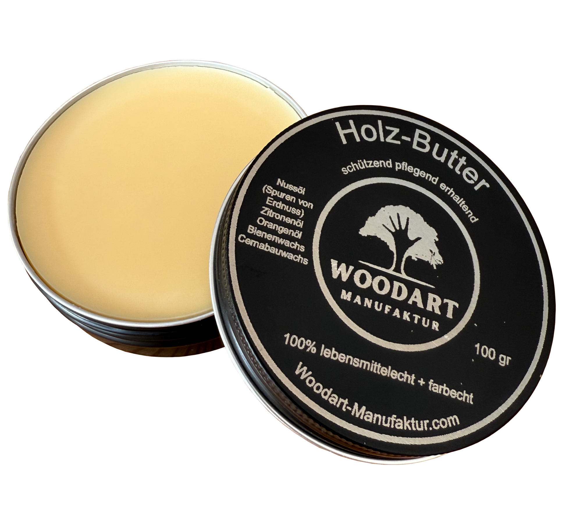 Handgefertigte Holzbutter aus natürlichen Inhaltsstoffen mit frischem Zitrusduft – Pflege für Holzoberflächen, Schneidebretter und Möbel.