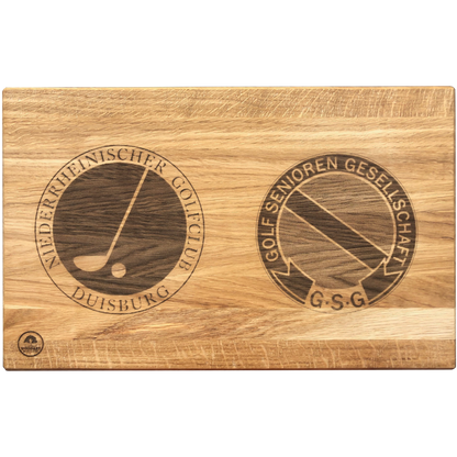 Schneidebrett aus Eiche" mit Laser Gravur – handgefertigt von WoodArt Manufaktur